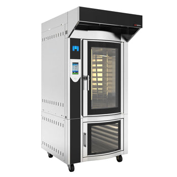 Piec obrotowy - gazowy - z nawilżaniem - dotykowy - 10x EN 600x400 - z okapem & komorą rozrostu