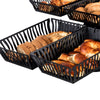 Stojak na pieczywo – stal nierdzewna malowana proszkowo – 460 x 505 x 460 mm – z 7 koszykami – czarny