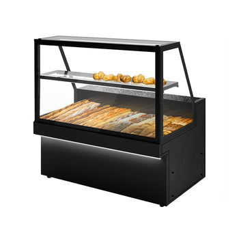 Witryna na chleb TORONTO - 1500 mm - czarny panel przedni- oświetlenie LED - 1 półka - Prime Gastro