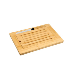 (5 sztuk) Deska do krojenia chleba wraz z nożem – bambus – 280 x 420 x 20 mm
