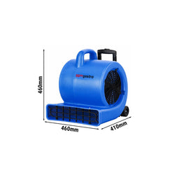 Bodentrockner - 3 Geschwindigkeiten - 850 Watt - Reichweite: 20m - 1350rpm - mit herausziehbarem Handgriff & Rollen