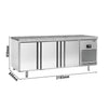 Commercial Counter Freezer Bakery PREMIUM PLUS - 2185x800mm - with 3 doors - granite worktop - capacity 635 litres