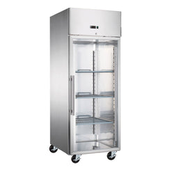 Szafa mroźnicza na blachy EN ECO - EN 600x800 - 612L - 740x990mm - 1 drzwi, przeszklona - chłodzenie wentylowane; zamek