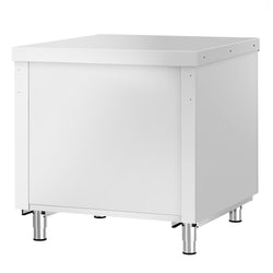 Szafka robocza ze stali nierdzewnej - 910x700mm - z model otwarty, z półką pośrednią i półką dolną