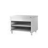 Szafka robocza ze stali nierdzewnej - 1240x700mm - z otwarty model, z półką środkową i dolną