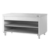 Szafka robocza ze stali nierdzewnej - 1560x700mm - z otwartym modelem, z półką środkową i dolną, z regulowanymi stopkami