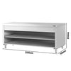 Szafka robocza ze stali nierdzewnej - 2310x700mm - z otwarty model, z półką pośrednią i półką dolną, regulowane nóżki ze stali nierdzewnej