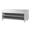 Szafka robocza ze stali nierdzewnej - 2310x700mm - z otwarty model, z półką pośrednią i półką dolną, regulowane nóżki ze stali nierdzewnej