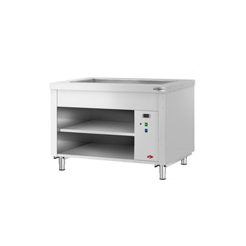 Lada bufetowa KOPENHAGEN - 1240 mm - z bemarem - na 3x GN 1/1 - stal nierdzewna - Prime Gastro