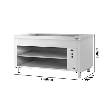 Lada bufetowa KOPENHAGEN - 1560 mm - z bemarem - na 4x GN 1/1 - stal nierdzewna - Prime Gastro