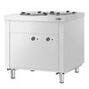 Podajnik talerzy KOPENHAGA – podgrzewany – stal nierdzewna – 910 mm – na 120 talerzy – 400 W