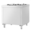 Podajnik talerzy KOPENHAGA – podgrzewany – stal nierdzewna – 910 mm – na 120 talerzy – 400 W
