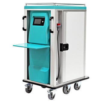 Wózek do obsługi szpitalnej na gorąco i zimno - włącznie z 24 specjalne tace 50/50 - Prime Gastro