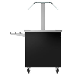 Wózek bufetowy, chłodniczy DANZIG - 1600mm - na 4x GN 1/1 - z półką na tace - Czarny