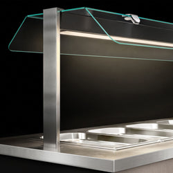 Wózek bufetowy ciepły PARYŻ – 1670 mm – na 4x GN 1/1 – od +30 do +90 °C – z bemarem, półką na talerze i kółkami, image 10 of 13