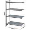CAMBRO | Add-on shelving unit CAMSHELVING® Basics Plus – width: 1328 mm – height: 1830 mm – with 4 vented shelves, image 2 of 8
