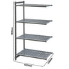 CAMBRO | Camshelving® - Basics Plus - Regał nadstawny - 1023 mm - z 4 półkami z otworami