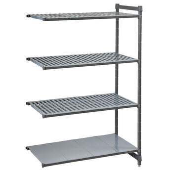 CAMBRO | Camshelving® - Basics Plus - Regał nadstawny - 1328 mm - z 3 półkami szczelinowymi i 1 półką pełną - Prime Gastro