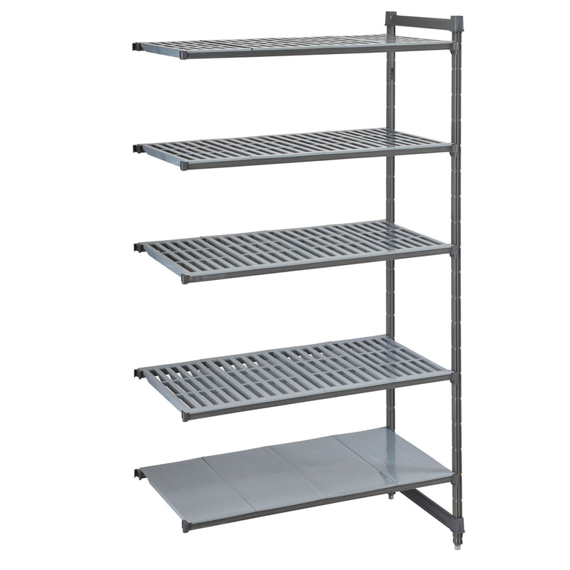 CAMBRO | Camshelving® - Basics Plus - Regał nadstawny - 1328 mm - z 4 półkami szczelinowymi i 1 pełną półką