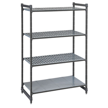 CAMBRO | Camshelving® - Basics Plus - Regał podstawowy - 1525 mm - z 3 półkami szczelinowymi i 1 pełną półką - Prime Gastro