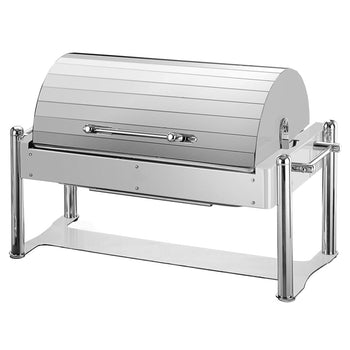 Elektryczne naczynie do podgrzewania - GN 1/1 - z pokrywą rolowaną - chrom - Prime Gastro