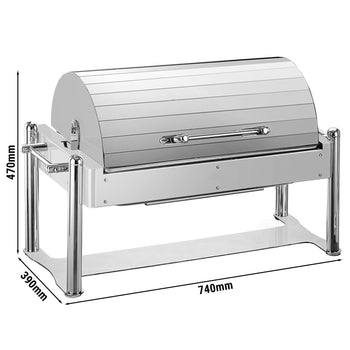 Elektryczne naczynie do podgrzewania - GN 1/1 - z pokrywą rolowaną - chrom - Prime Gastro