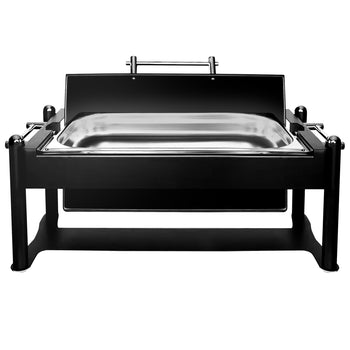 Naczynie do podgrzewanie elektryczne - GN 1/1 - z pokrywką rolowaną - czarny - Prime Gastro