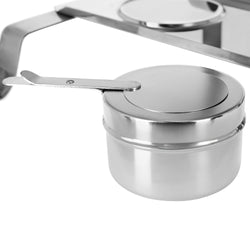 (2 sztuki) Naczynie do podgrzewania potraw – GN 1/1 – z pokrywką i nóżkami ze stali nierdzewnej