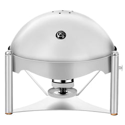 Naczynie do podgrzewania - okrągłe - z pokrywą rolowaną - chromowane