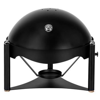 Naczynie do podgrzewania - okrągłe - z pokrywką rolowaną - czarne - Prime Gastro