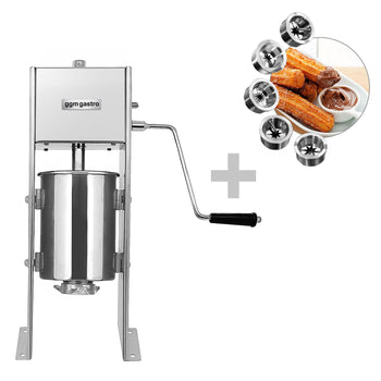 Wyciskarka do churros - 3l - Ręczna - na stojaku - w zestawie: 5 końcówek do churros
