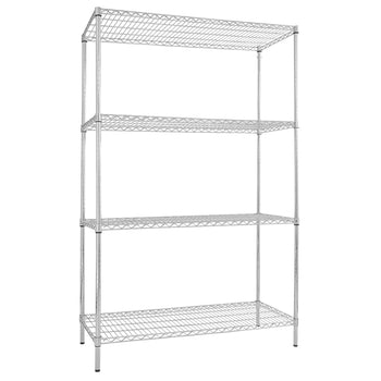 Regał stalowy - 1200x450mm - 4 półki - chrom - Prime Gastro