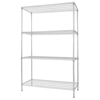 Regał stalowy - 1200x450mm - 4 półki - chrom - Prime Gastro