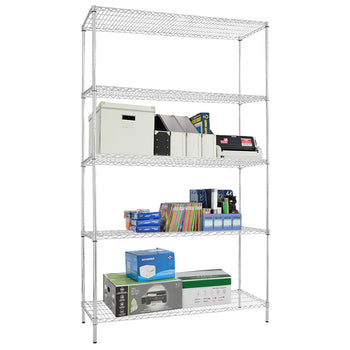 Regał stalowy - 1200x450mm - 5 półek - chrom - Prime Gastro