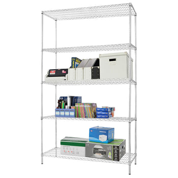 Regał stalowy - 1200x450mm - 5 półek - chrom - Prime Gastro