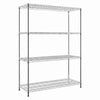 Regał – stal – 1500 x 450 mm – z 4 półkami – chromowany, zdjęcie 3 z 7