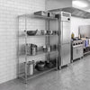Regał – stal – 1500 x 450 mm – z 4 półkami – chromowany, zdjęcie 7 z 7