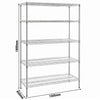 Regał – stal – 1500 x 450 mm – z 5 półkami – chromowany, zdjęcie 2 z 7