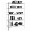 Regał – stal – 1500 x 450 mm – z 5 półkami – chromowany, zdjęcie 1 z 7