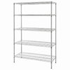 Regał – stal – 1500 x 450 mm – z 5 półkami – chromowany, zdjęcie 5 z 7