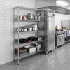 Regał – stal – 1500 x 450 mm – z 5 półkami – chromowany, zdjęcie 7 z 7