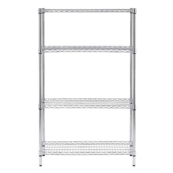 Regał stalowy - 900x450mm - 4 półki - chrom - Prime Gastro