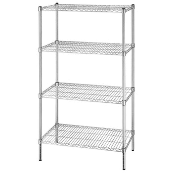 Regał stalowy - 900x450mm - 4 półki - chrom - Prime Gastro