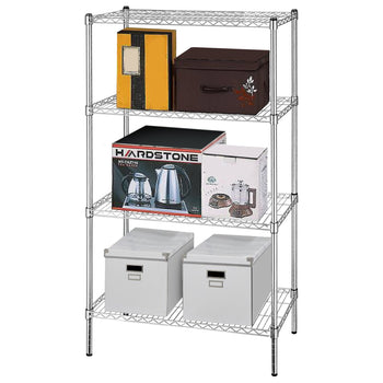 Regał stalowy - 900x450mm - 4 półki - chrom - Prime Gastro