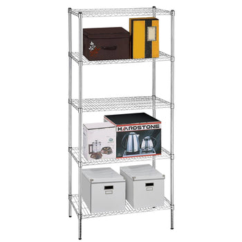 Regał stalowy - 900x450mm - 5 półek - chrom - Prime Gastro