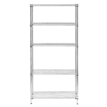 Regał stalowy - 900x450mm - 5 półek - chrom - Prime Gastro