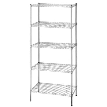 Regał stalowy - 900x450mm - 5 półek - chrom - Prime Gastro