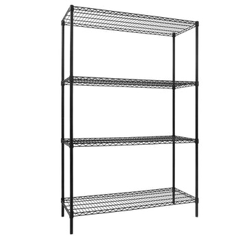 Regał stalowy - 1200 x 450 mm - 4 półki - czarny - Prime Gastro