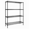 Regał – stal – 1500 x 450 mm – z 4 półkami – czarny, zdjęcie 3 z 7