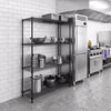 Regał – stal – 1500 x 450 mm – z 4 półkami – czarny, zdjęcie 7 z 7